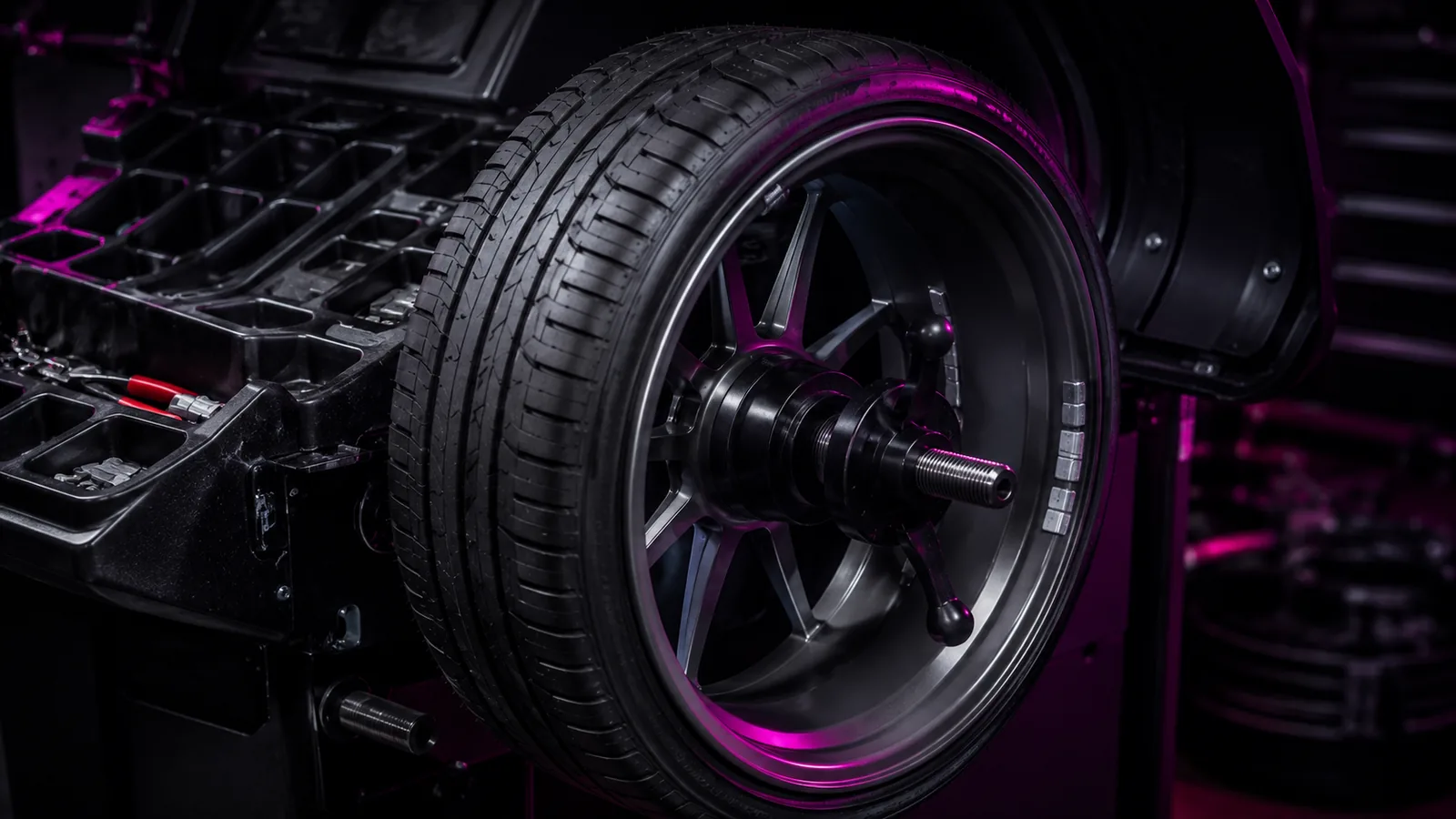 Reifenmontage und Auswuchten an einer Alufelge bei WheelFactory24